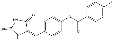 4-[(5-oxo-2-thioxo-4-imidazolidinylidene)methyl]phenyl 4-fluorobenzoate Struktur