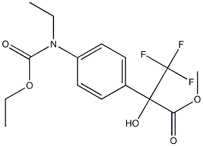 methyl 2-{4-[(ethoxycarbonyl)(ethyl)amino]phenyl}-3,3,3-trifluoro-2-hydroxypropanoate Struktur