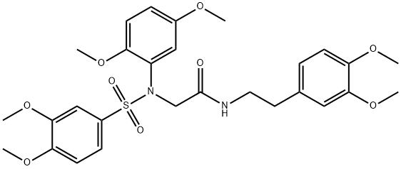 N-[2-(3,4-dimethoxyphenyl)ethyl]-2-{[(3,4-dimethoxyphenyl)sulfonyl]-2,5-dimethoxyanilino}acetamide Struktur