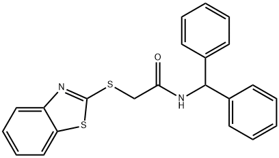 N-benzhydryl-2-(1,3-benzothiazol-2-ylsulfanyl)acetamide Struktur