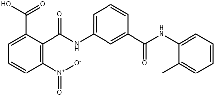 3-nitro-2-{[(3-{[(2-methylphenyl)amino]carbonyl}phenyl)amino]carbonyl}benzoic acid Struktur