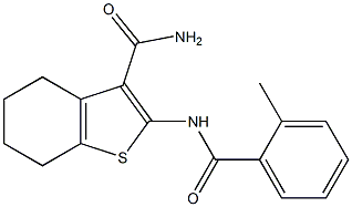 2-[(2-methylbenzoyl)amino]-4,5,6,7-tetrahydro-1-benzothiophene-3-carboxamide Struktur