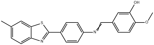 2-methoxy-5-({[4-(6-methyl-1,3-benzothiazol-2-yl)phenyl]imino}methyl)phenol Struktur