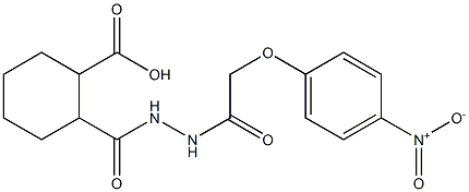 2-({2-[2-(4-nitrophenoxy)acetyl]hydrazino}carbonyl)cyclohexanecarboxylic acid Struktur