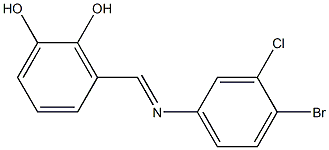 3-{[(4-bromo-3-chlorophenyl)imino]methyl}-1,2-benzenediol Struktur