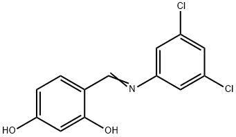 4-{[(3,5-dichlorophenyl)imino]methyl}-1,3-benzenediol Struktur