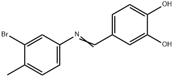 4-{[(3-bromo-4-methylphenyl)imino]methyl}-1,2-benzenediol Struktur