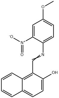 1-{[(4-methoxy-2-nitrophenyl)imino]methyl}-2-naphthol Struktur