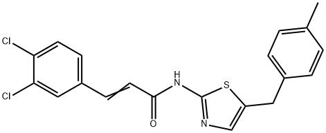 3-(3,4-dichlorophenyl)-N-[5-(4-methylbenzyl)-1,3-thiazol-2-yl]acrylamide Struktur