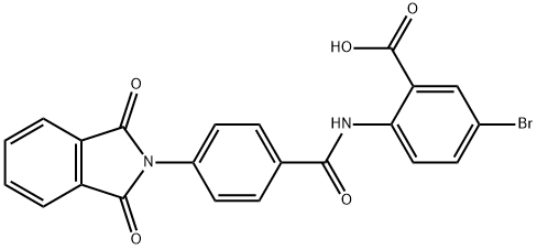 5-bromo-2-({[4-(1,3-dioxo-1,3-dihydro-2H-isoindol-2-yl)phenyl]carbonyl}amino)benzoic acid Struktur