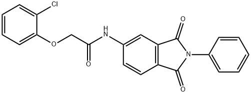 2-(2-chlorophenoxy)-N-(1,3-dioxo-2-phenyl-2,3-dihydro-1H-isoindol-5-yl)acetamide Struktur