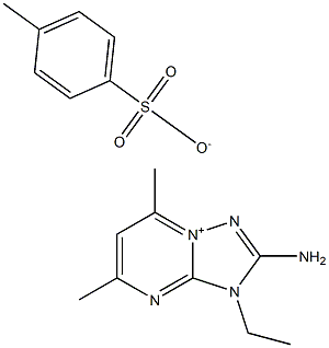 2-AMINO-3-ETHYL-5,7-DIMETHYL-3H-[1,2,4]TRIAZOLO[1,5-A]PYRIMIDIN-8-IUM 4-METHYLBENZENESULFONATE Struktur