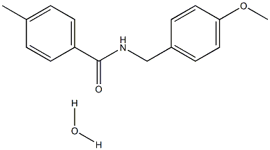 N-[(4-methoxyphenyl)methyl]-4-methylbenzamide hydrate Struktur