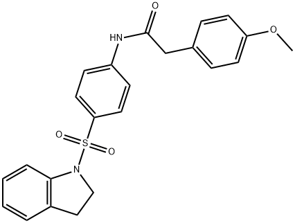 N-[4-(2,3-dihydro-1H-indol-1-ylsulfonyl)phenyl]-2-(4-methoxyphenyl)acetamide Struktur