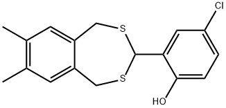 4-chloro-2-(7,8-dimethyl-1,5-dihydro-2,4-benzodithiepin-3-yl)phenol Struktur