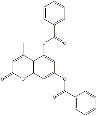 7-(benzoyloxy)-4-methyl-2-oxo-2H-chromen-5-yl benzoate Struktur