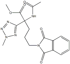 methyl 2-(acetylamino)-5-(1,3-dioxo-1,3-dihydro-2H-isoindol-2-yl)-2-(2-methyl-2H-tetraazol-5-yl)pentanoate Struktur