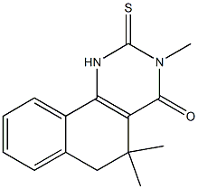 3,5,5-trimethyl-2-thioxo-2,3,5,6-tetrahydrobenzo[h]quinazolin-4(1H)-one Struktur