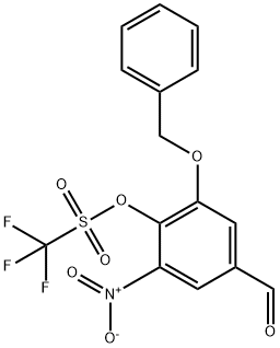 Trifluoro-Methanesulfonicacid2-benzyloxy-4-forMyl-6-nitro-phenylester Struktur