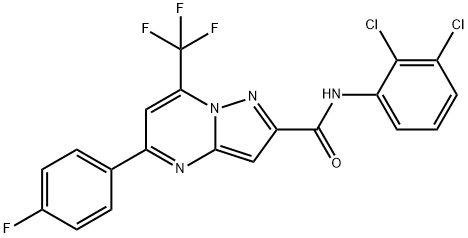 N-(2,3-dichlorophenyl)-5-(4-fluorophenyl)-7-(trifluoromethyl)pyrazolo[1,5-a]pyrimidine-2-carboxamide Struktur