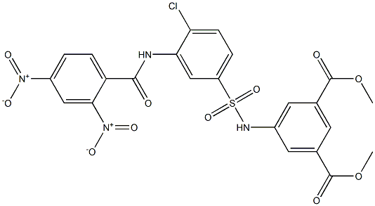 dimethyl 5-({[3-({2,4-bisnitrobenzoyl}amino)-4-chlorophenyl]sulfonyl}amino)isophthalate Struktur