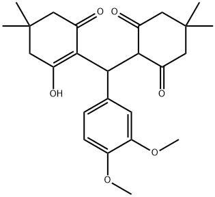 2-[(3,4-dimethoxyphenyl)(2-hydroxy-4,4-dimethyl-6-oxo-1-cyclohexen-1-yl)methyl]-5,5-dimethyl-1,3-cyclohexanedione Struktur