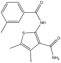 4,5-dimethyl-2-[(3-methylbenzoyl)amino]-3-thiophenecarboxamide Struktur