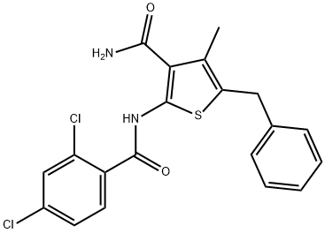 5-benzyl-2-[(2,4-dichlorobenzoyl)amino]-4-methyl-3-thiophenecarboxamide Struktur