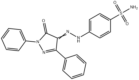 4-[2-(5-oxo-1,3-diphenyl-1,5-dihydro-4H-pyrazol-4-ylidene)hydrazino]benzenesulfonamide Struktur