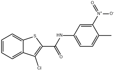 3-chloro-N-(4-methyl-3-nitrophenyl)-1-benzothiophene-2-carboxamide Struktur