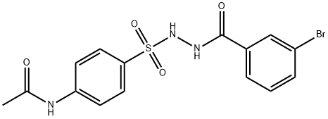 N-(4-{[2-(3-bromobenzoyl)hydrazino]sulfonyl}phenyl)acetamide Struktur