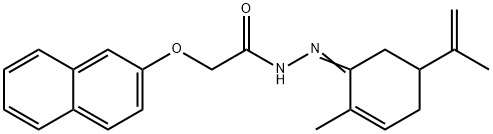 N'-(5-isopropenyl-2-methyl-2-cyclohexen-1-ylidene)-2-(2-naphthyloxy)acetohydrazide Struktur