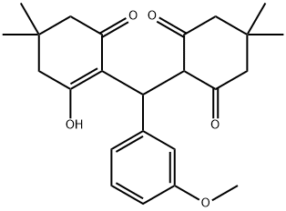 2-[(2-hydroxy-4,4-dimethyl-6-oxo-1-cyclohexen-1-yl)(3-methoxyphenyl)methyl]-5,5-dimethyl-1,3-cyclohexanedione Struktur