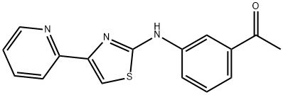 1-(3-{[4-(2-pyridinyl)-1,3-thiazol-2-yl]amino}phenyl)ethanone Struktur