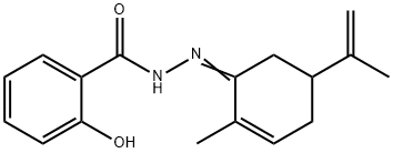 2-hydroxy-N'-(5-isopropenyl-2-methyl-2-cyclohexen-1-ylidene)benzohydrazide Struktur