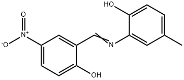 2-{[(2-hydroxy-5-methylphenyl)imino]methyl}-4-nitrophenol Struktur