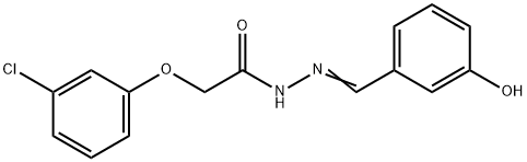 2-(3-chlorophenoxy)-N'-(3-hydroxybenzylidene)acetohydrazide Struktur