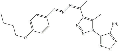 4-butoxybenzaldehyde {1-[1-(4-amino-1,2,5-oxadiazol-3-yl)-5-methyl-1H-1,2,3-triazol-4-yl]ethylidene}hydrazone Struktur