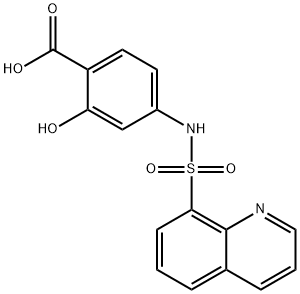 2-hydroxy-4-[(8-quinolinylsulfonyl)amino]benzoic acid Struktur