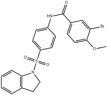 3-bromo-N-[4-(2,3-dihydro-1H-indol-1-ylsulfonyl)phenyl]-4-methoxybenzamide Struktur