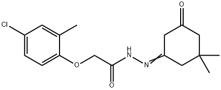 2-(4-chloro-2-methylphenoxy)-N'-(3,3-dimethyl-5-oxocyclohexylidene)acetohydrazide Struktur