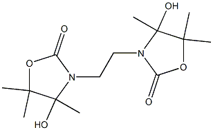 4-hydroxy-3-[2-(4-hydroxy-4,5,5-trimethyl-2-oxo-1,3-oxazolidin-3-yl)ethyl]-4,5,5-trimethyl-1,3-oxazolidin-2-one Struktur