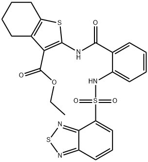 ethyl 2-({2-[(2,1,3-benzothiadiazol-4-ylsulfonyl)amino]benzoyl}amino)-4,5,6,7-tetrahydro-1-benzothiophene-3-carboxylate Struktur