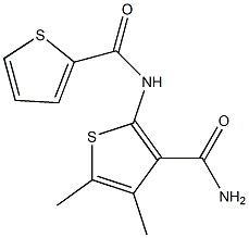 N-[3-(aminocarbonyl)-4,5-dimethyl-2-thienyl]-2-thiophenecarboxamide Struktur