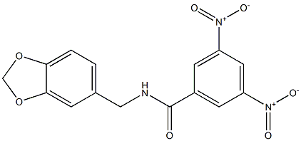 N-(1,3-benzodioxol-5-ylmethyl)-3,5-dinitrobenzamide Struktur