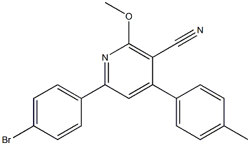 6-(4-bromophenyl)-2-methoxy-4-(4-methylphenyl)nicotinonitrile Struktur