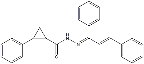 N'-(1,3-diphenyl-2-propenylidene)-2-phenylcyclopropanecarbohydrazide Struktur