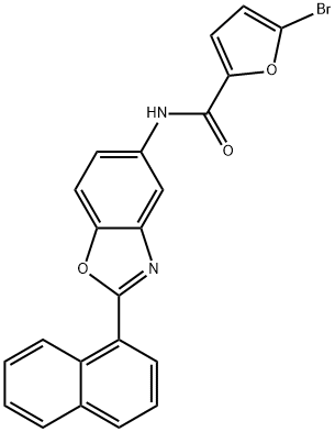 5-bromo-N-[2-(1-naphthyl)-1,3-benzoxazol-5-yl]-2-furamide Struktur