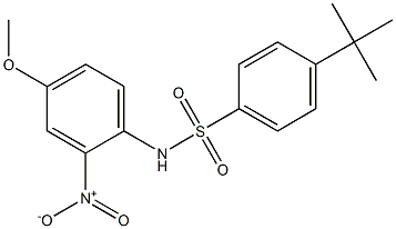 4-tert-butyl-N-{2-nitro-4-methoxyphenyl}benzenesulfonamide Struktur