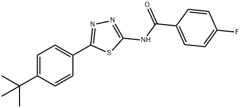 N-[5-(4-tert-butylphenyl)-1,3,4-thiadiazol-2-yl]-4-fluorobenzamide Struktur